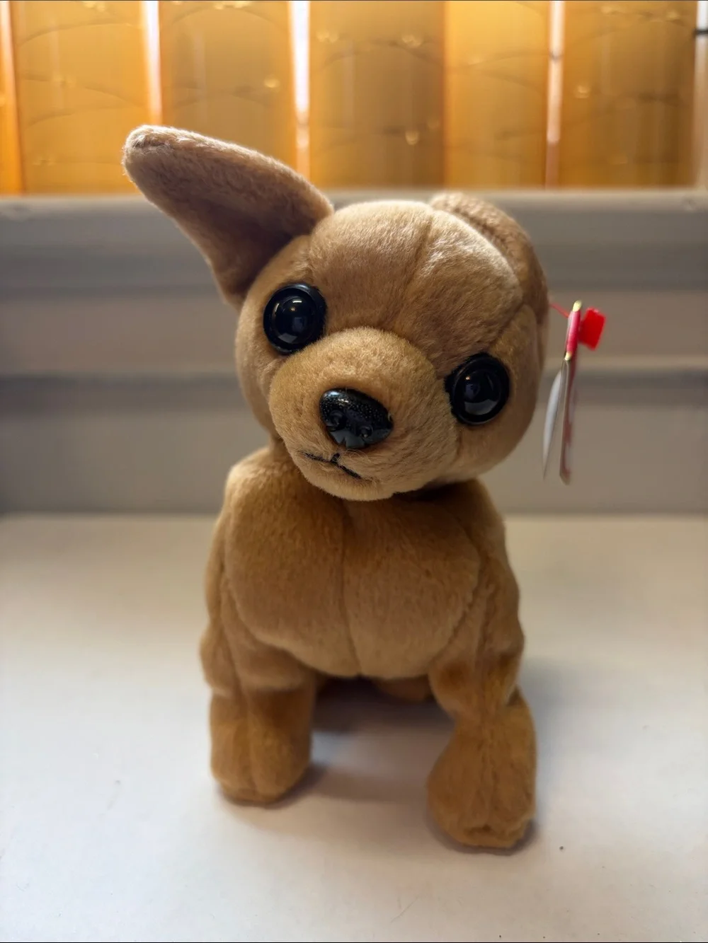 NWT TY Beanie Baby Tiny Brown Chihuahua Dog Plush - Brown